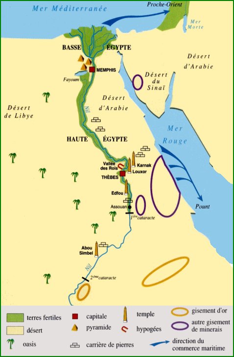 Carte de l'Égypte Antique