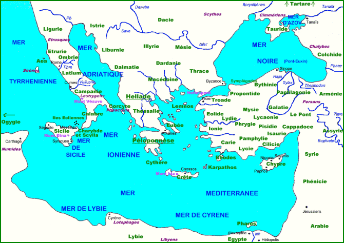 Carte de la Méditerranée Antique