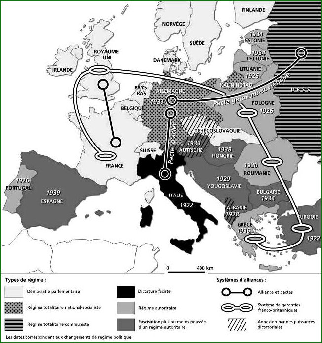 Les divisions de l'Europe à la veille de la Seconde Guerre mondiale