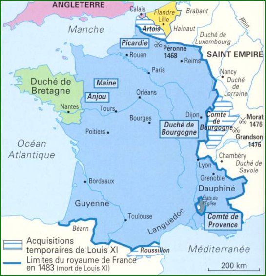Carte de France à la fin du Moyen Âge