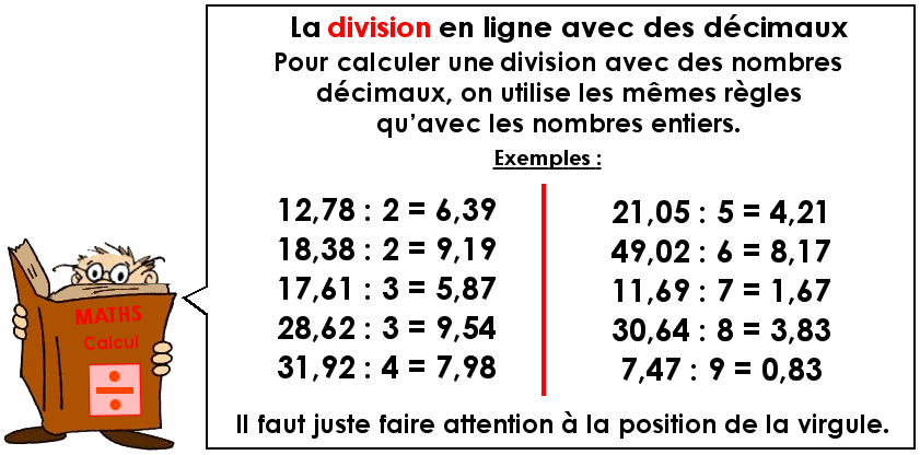 La division en ligne avec des nombres décimaux (2)
