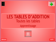 Calcul - Apprendre les tables d'addition (7)