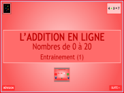 Calcul : L'addition en ligne - Nombres de 0 à 20 (1)
