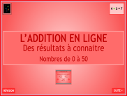 Calcul : L'addition en ligne - Nombres de 0 à 20 (6)