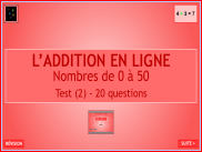 Calcul : L'addition en ligne - Questionnaire
