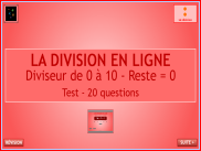Calcul : La division en ligne - Questionnaire (1)