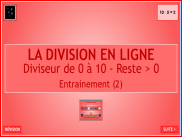Calcul : La division en ligne - Entrainement (8)