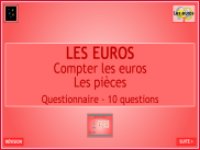 Questionnaire : Compter les euros - Pièces