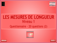 Mesures - Les longueurs (Questionnaire 2)