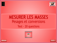 Mesurer les masses - Questionnaire 1