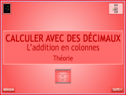 L'addition en colonnes avec des nombres décimaux - Théorie