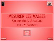 Les mesures de masse - Questionnaire