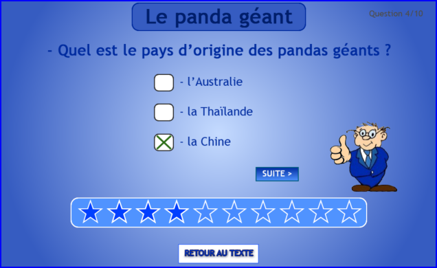 exemple de question sur le texte des pandas