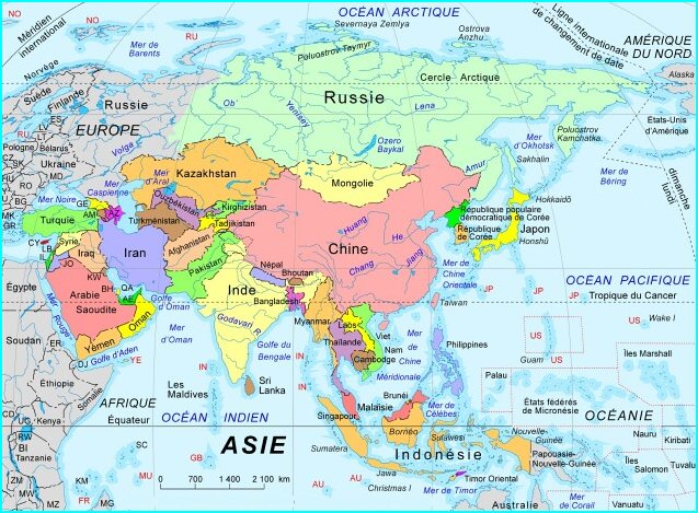 Asie - Carte politique