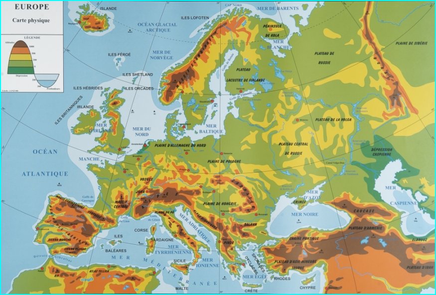 Europe - Carte physique