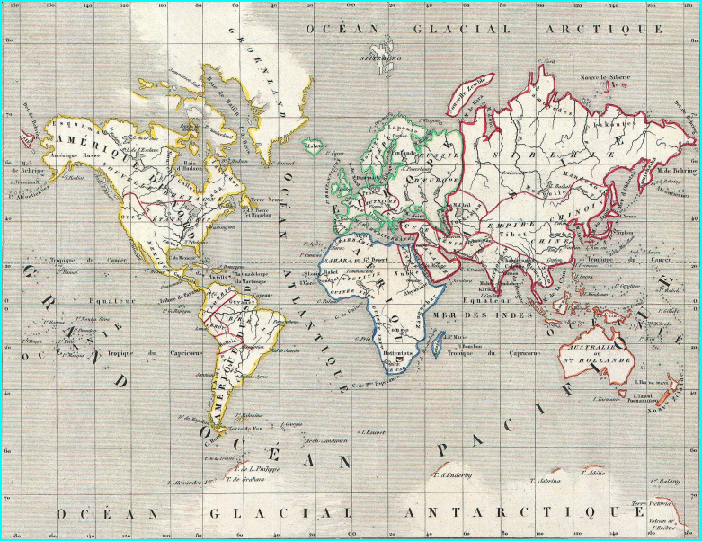 Planisphère historique 1847