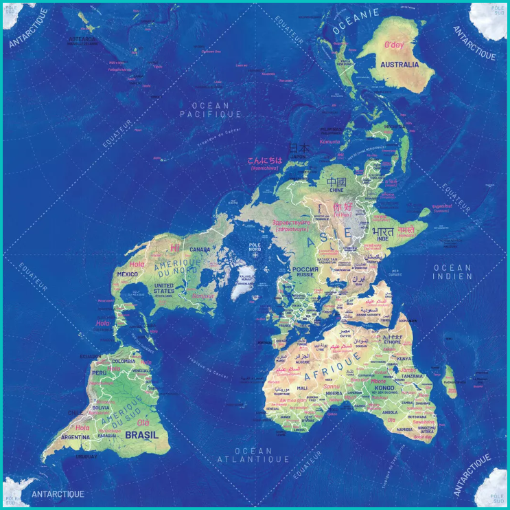 Carte carrée de la Terre