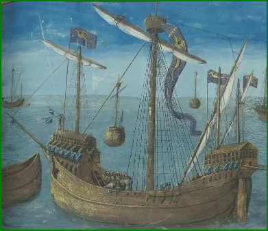 Une caravelle au Moyen Âge