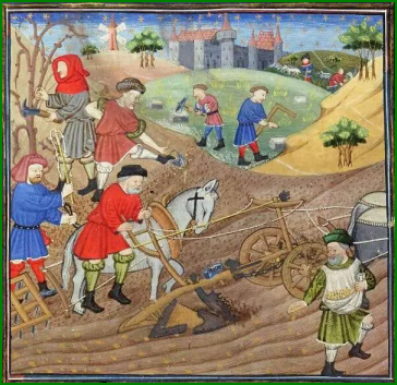 La charrue lourde au Moyen Âge
