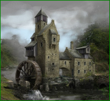 Moulin à eau au Moyen Âge