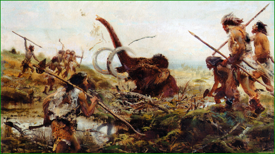 Scène de chasse au cours de la Préhistoire