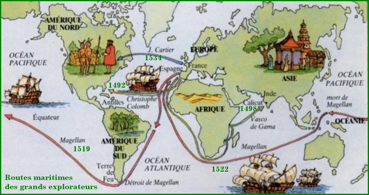 Les routes maritimes des grands explorateurs