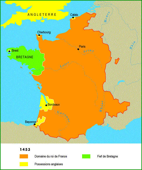 Carte de France en 1453