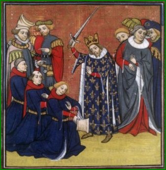Jean II adoubant des chevaliers