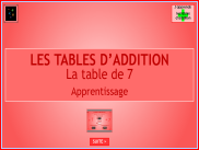 Tables d'addition : la table de 7