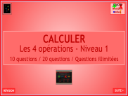 Calcul - Les 4 opérations - Niveau 1