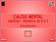 Calcul mental : Additions - Nombres de 0 à 5