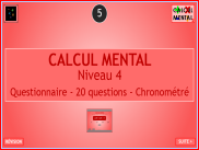 Calcul mental - Niveau 4 - Questionnaire (2)
