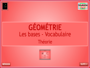 Géométrie : Les bases - Vocabulaire