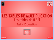 Les tables de multiplication de 0 à 5