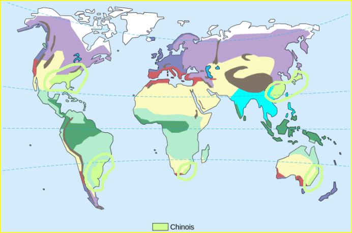 Carte du climat chinois