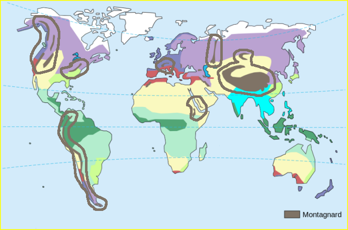 Carte du climat montagnard