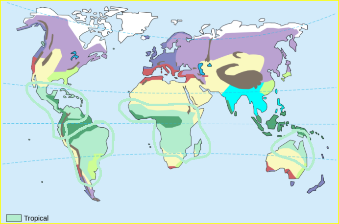 Carte du climat équatorial